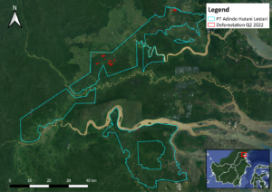 Deforestation Within PT Mayawana Persada’s Concession in Between April to June 2022 